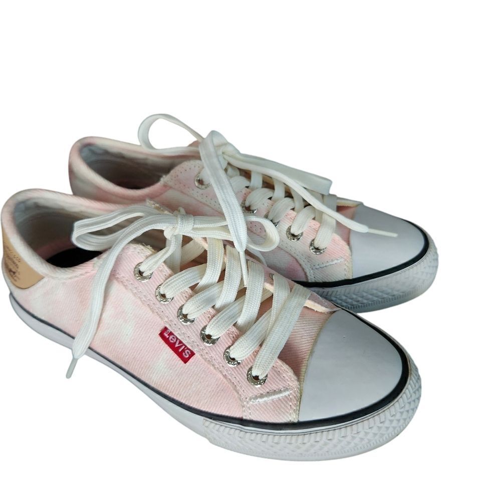 Levi's Womens Pink Tie-Dye Lace Up Sneakers Size 6